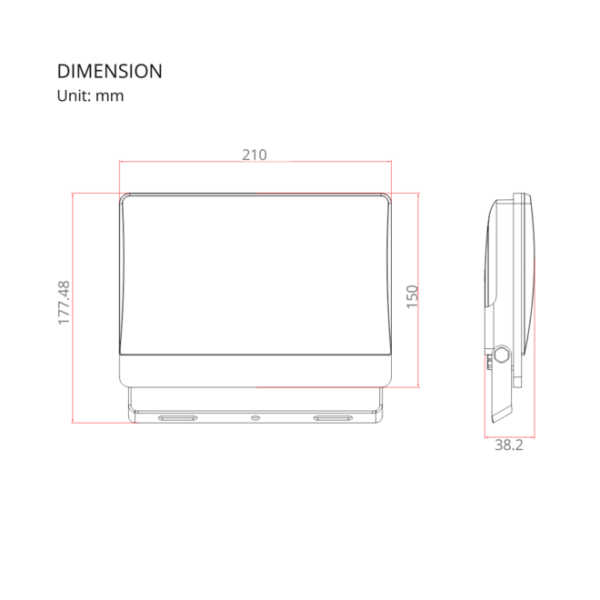 LIFELED 50W Comfort Series flood light, 120° beam angle, 4460 lumens, 3000K-6000K color temperature