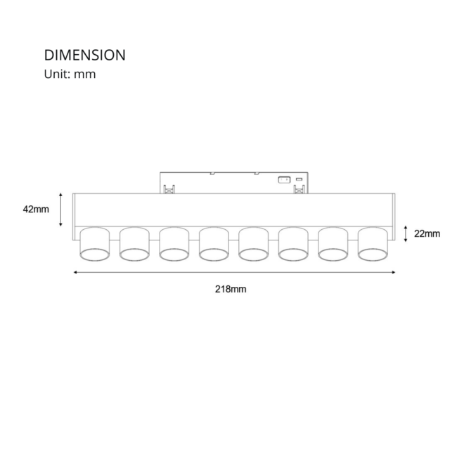 LIFELED LED Magnetic Track Light, Classic Series: 16W Bridgelux chip, 1020±5%lm, DC48V, 3000K color temperature