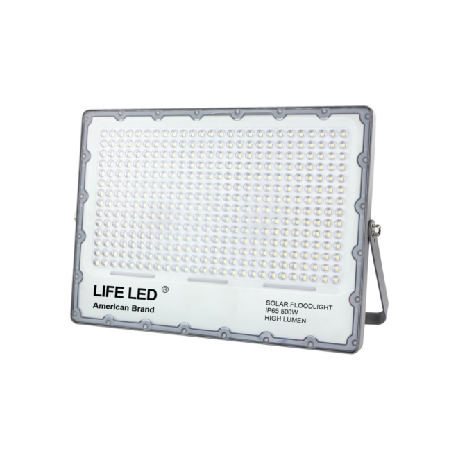 LIFELED LED Solar Flood Light LIFE-SOLAR-500W-WW, 500W, CRI 75, 90° beam angle, 4800 lumens, 3000K/6000K CCT