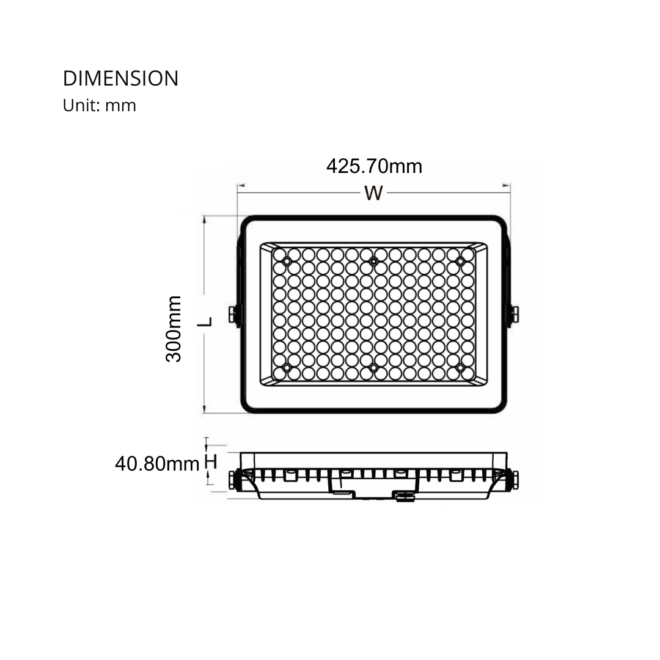 LIFELED LED Solar Flood Light LIFE-SOLAR-500W-WW, 500W, CRI 75, 90° beam angle, 4800 lumens, 3000K/6000K CCT