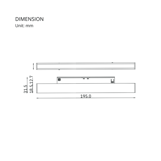 LIFELED LED Magnetic Track Light, Slim Series - MINI-MAG-D12-WW-BB: 10W power, luminous output of 530lm at 3000K and 562lm at 4000K. Available in 3000K, 4000K, and 5000K color temperatures, featuring BRIDGELUX LED chip and designed for DC48V systems