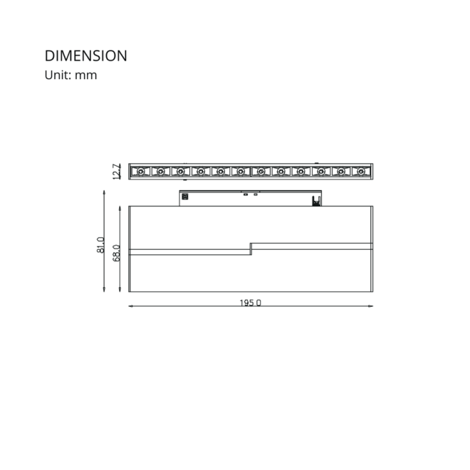 LIFELED LED Magnetic Track Light - Slim Series MINI-MAG-FG12-WW-BB, 10W, 605lm at 3000K, 635lm at 4000K, Bridgelux chip