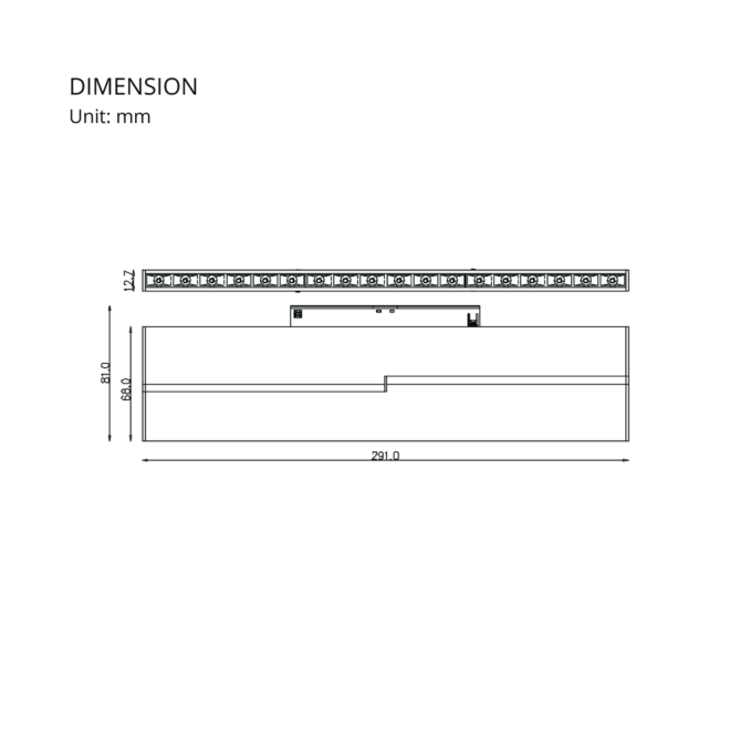 LIFELED LED Magnetic Track Light - Slim Series MINI-MAG-FG18-BB, 15W, 745lm at 3000K, 820lm at 4000K, Bridgelux chip