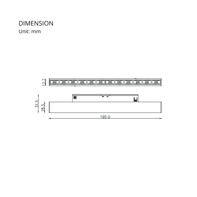 LIFELED LED Magnetic Track Light - Slim Series MINI-MAG-G12-WW-BB, 10W, 605lm at 3000K, 635lm at 4000K, Bridgelux chip