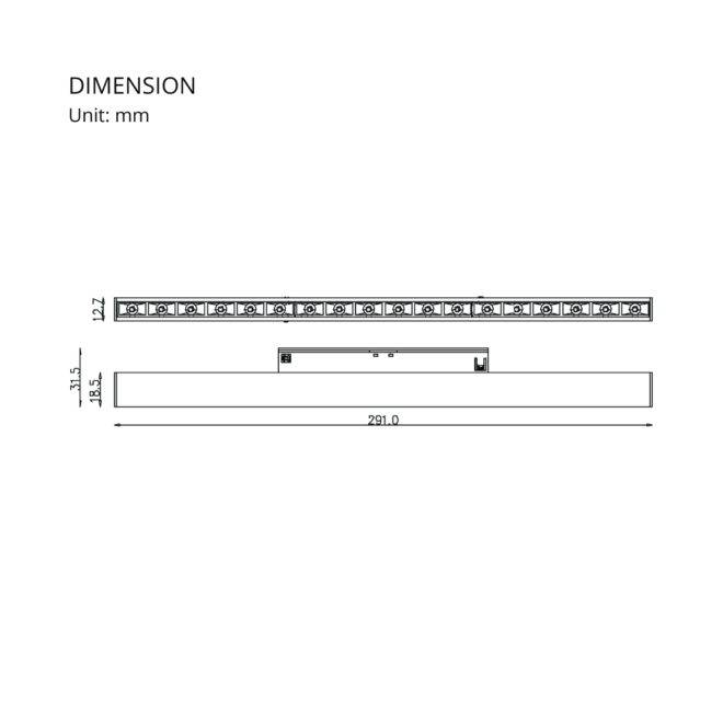 LIFELED LED Magnetic Track Light - Slim Series MINI-MAG-G18-WW-BB, 15W, 745lm at 3000K, 820lm at 4000K, Bridgelux chip