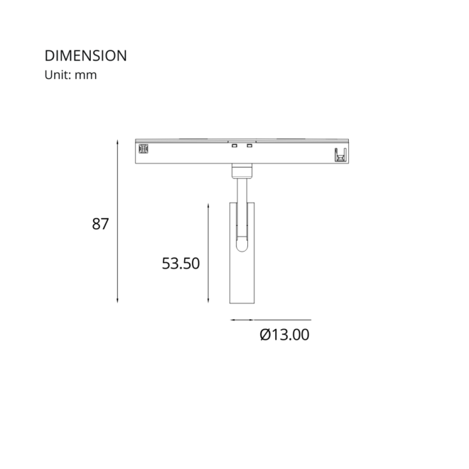 LIFELED LED Magnetic Track Light - Slim Series MINI-MAG-GOLD, 2W, 60lm at 3000K, OSRAM chip