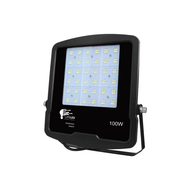 LIFELED Rock Series 100W flood light, SAMSUNG chip, 80° x 145° beam, 12995 lumens, 6000K color temperature