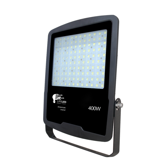 LIFELED Rock Series 400W flood light, SAMSUNG chip, 80° x 145° beam, 48253 lumens, 6000K color temperature