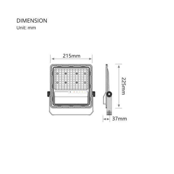 LIFELED LED Solar Flood Light SF02-100W-WW CW, 100W, CRI 75, 90° beam angle, 1240 lumens, 3000K/6000K CCT