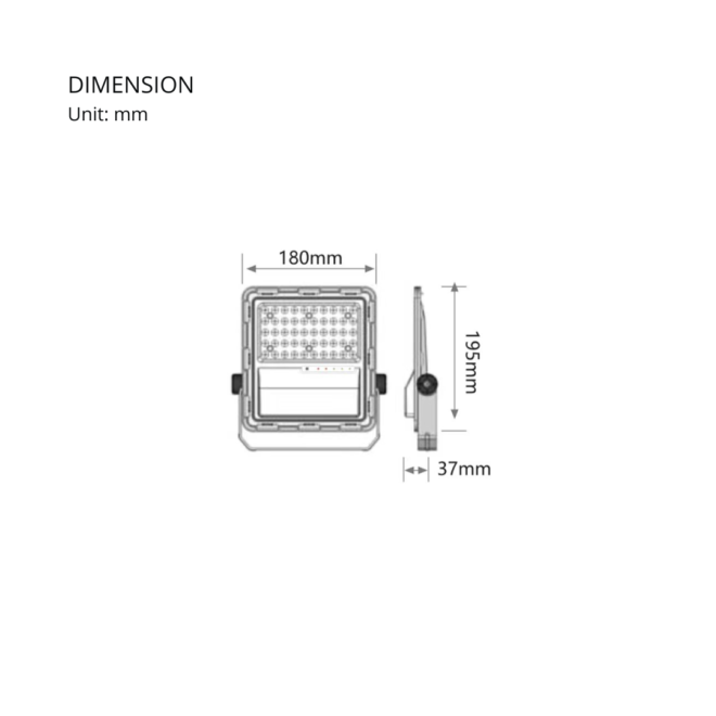 LIFELED LED Solar Flood Light SF02-50W-WW CW, 50W, CRI 75, 90° beam angle, 650 lumens, 3000K/6000K CCT