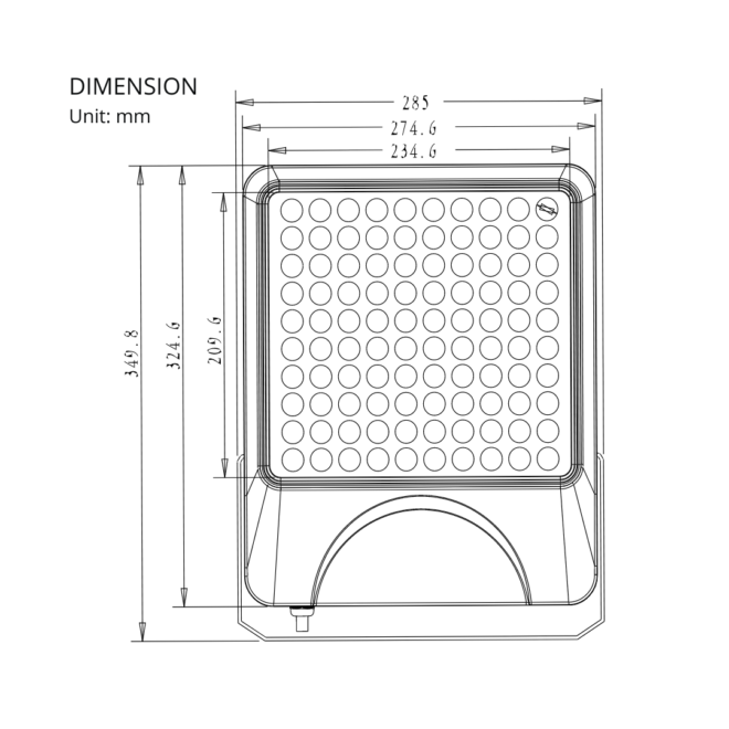 LIFELED Zone Series 100W flood light, BRIDGELUX chip, 45° beam angle, 10000 lumens, 3000K color temperature