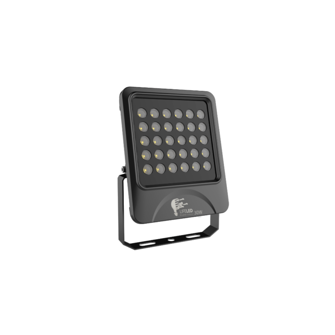 LIFELED Zone Series 30W flood light, BRIDGELUX chip, 45° beam angle, 3000 lumens, 3000K color temperature