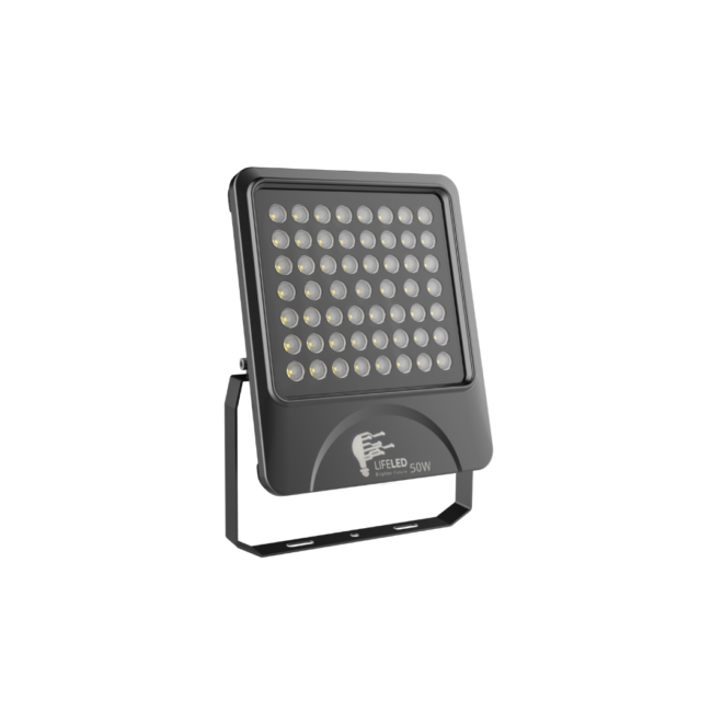 LIFELED Zone Series 50W flood light, BRIDGELUX chip, 45° beam angle, 5000 lumens, 3000K color temperature