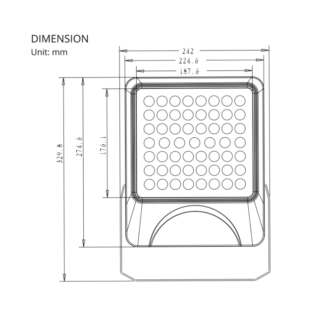 LIFELED Zone Series 50W flood light, BRIDGELUX chip, 45° beam angle, 5000 lumens, 3000K color temperature