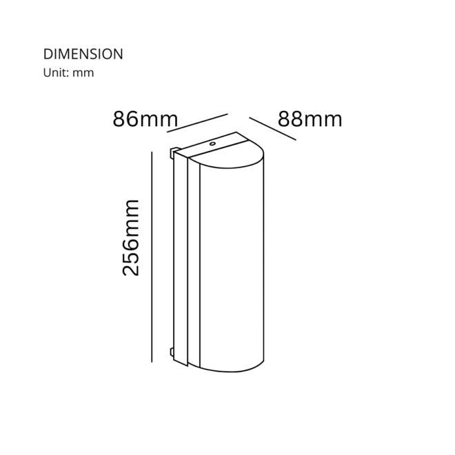 AGRO-25 LED exterior wall light with a maximum wattage of 15W, aluminum construction, E27 bulb type, and operating voltage of 85-265V. Bulb not included