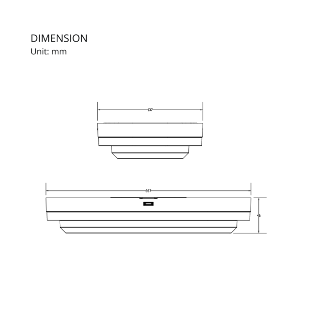 LED exterior wall light PW-18W-BK/WH-CC, 18W, 1800LM, CRI ≥80, adjustable CCT (3000K, 4000K, 6000K), AC180-250V