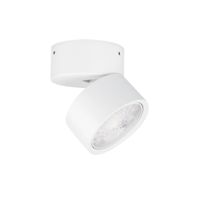 LENS-SUR-12W-BK surface-mounted downlight featuring 12W LED power, delivering 955 lumens of luminous flux, a CRI greater than 80, and a color temperature of 3000K, compatible with AC220-240V