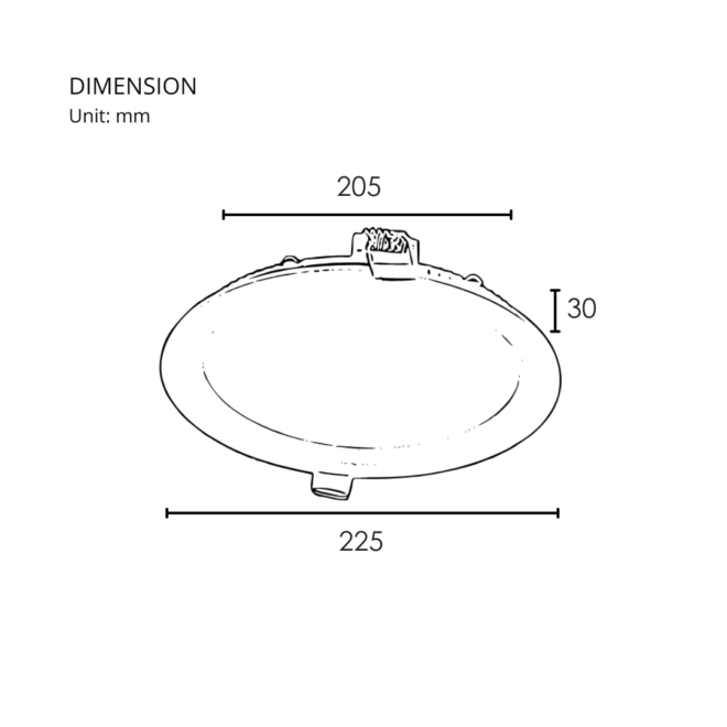 LIFELED HT Series 18W recessed downlight, 1800 lumens, CRI >80, CCT 3000K/4000K/6500K, AC85-265V