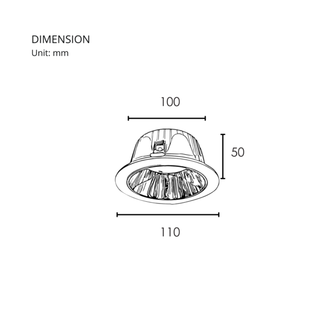 LIFELED Pro Series 12W recessed downlight, 1200 lumens, CRI >80, CCT 3000K/4000K/6500K, AC85-265V