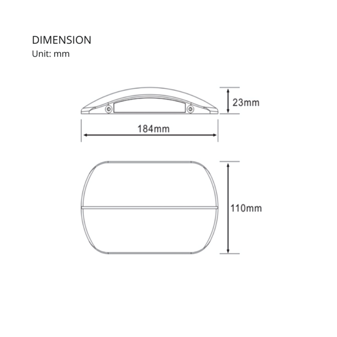 LED exterior wall light OD-MOUSE, 10W, 280LM, CRI >=80, CCT 3000K, compatible with AC85-265V voltage