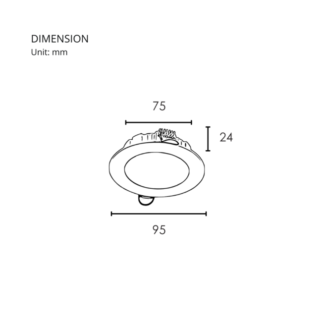 LIFELED Basic Series 7W recessed downlight, 700 lumens, CRI >80, CCT 3000K/4000K/6500K, AC85-265V