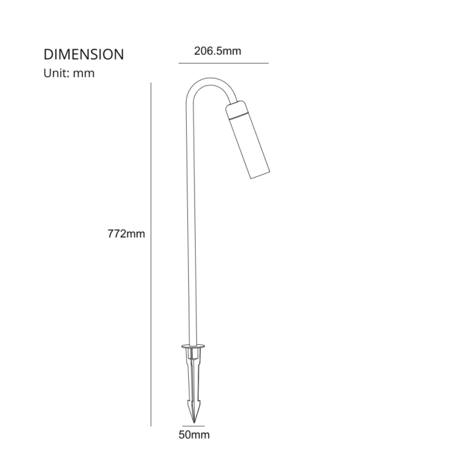 LIFELED LED Landscape Light, GR-LONGI-3K: 4W, 320lm, CRI >80, durable aluminum, 100-240V for lasting landscape lighting