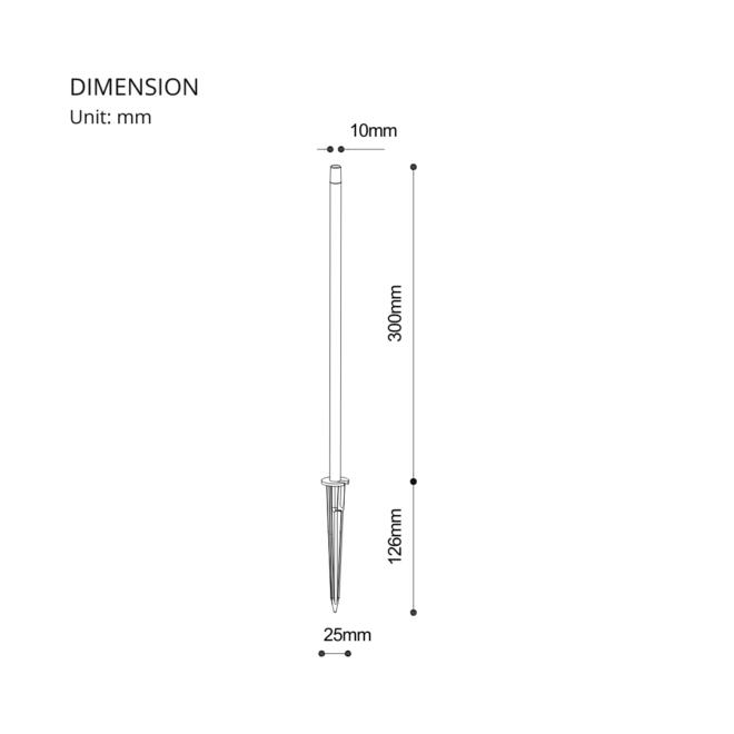 LIFELED LED Landscape Light, GR-POINT-30-3K: 0.5W, 3000K, CRI >80, stainless steel build, 24V for subtle outdoor lighting.