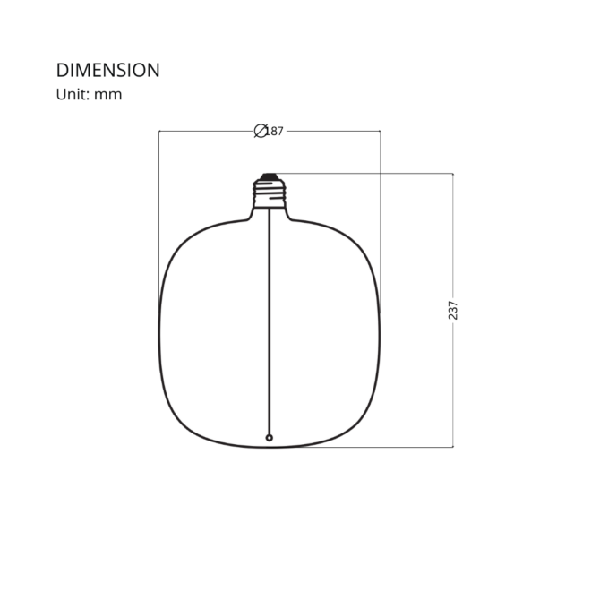 LIFELED LUXE-G187 decorative bulb, 4.5W, 360° beam angle, E27 base, 100 lumens, 1800K color temperature