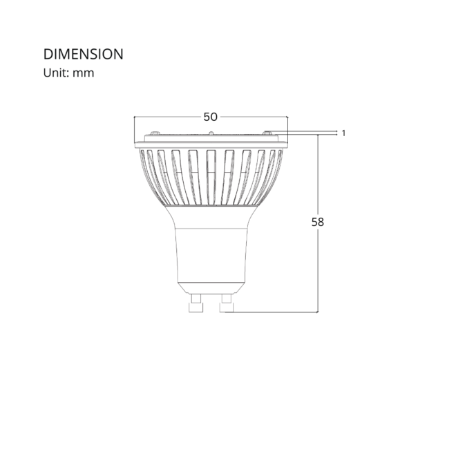 LIFELED LED Spot Light ROCK-FIN-7.5W-3K-ZOOM, 7.5W, GU10 base, selectable beam angles 24°/36°/55°, 520 lumens, 3000K CCT