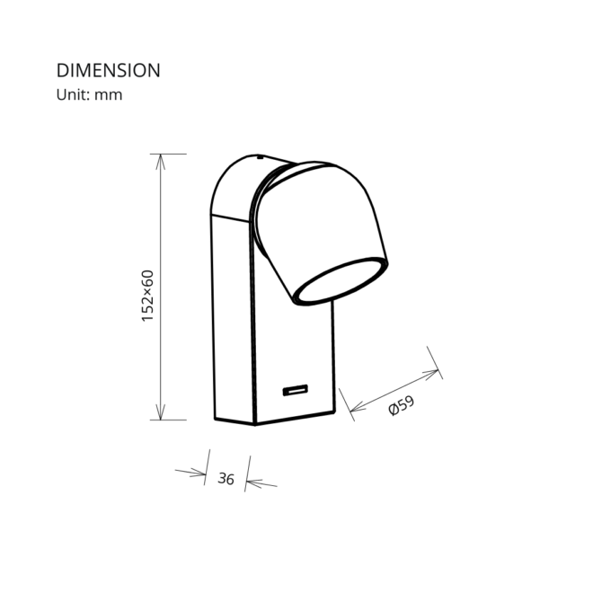 LIFELED LED Interior Wall Light, STYLE-WL01: 6W wall light with 400lm luminous flux, 90 CRI, available in black and white, AC 175-265V