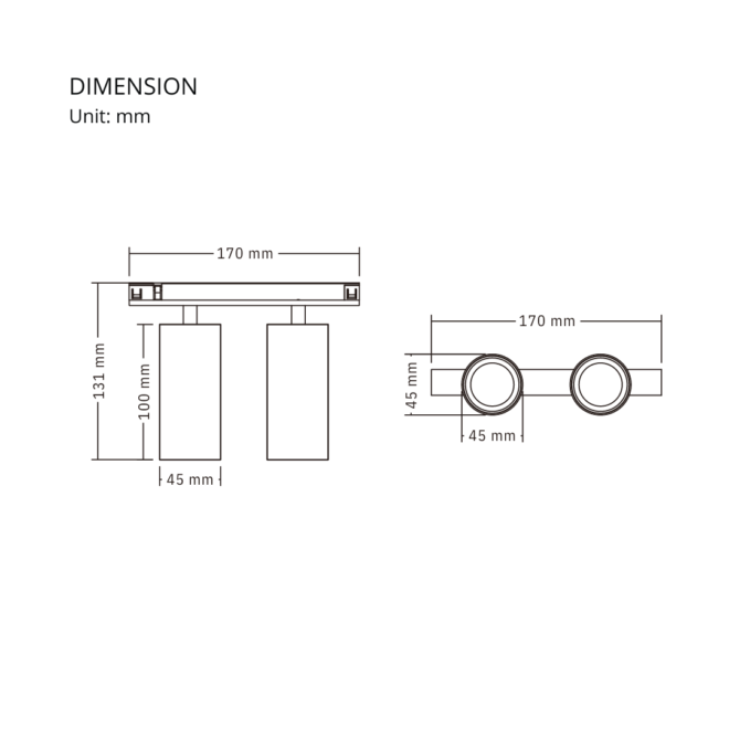 LIFELED LED Magnetic Track Light, AURUM Series, 10W x 2: Offers a 24° beam angle, >90 CRI, 1500lm/W luminous flux, and 3000K color temperature for superior illumination