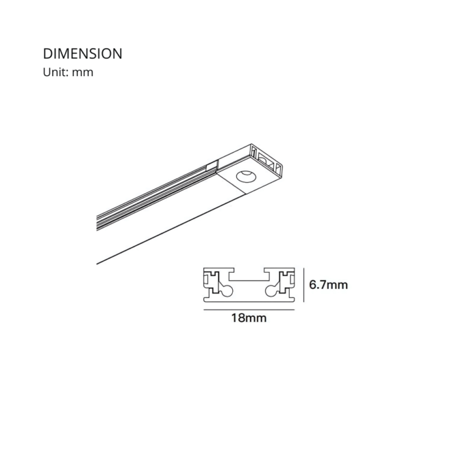 LIFELED LED Magnetic Track Light, Milana: Surface mount, made of aluminum, 48V, available in black, white, or gold