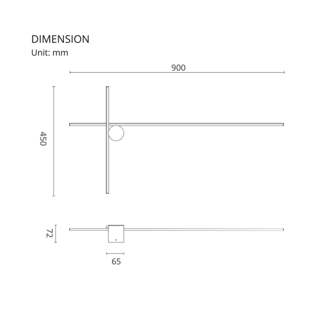 LIFELED LED Interior Wall Light, WL-ARROW-15W: 15W wall light with 620lm luminous flux, 80 CRI, black color, AC 220-240V